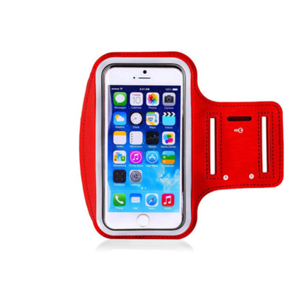 Vattentätt cover för telefoner under 6,2" justerbar axelrem och nyckelficka (röd)