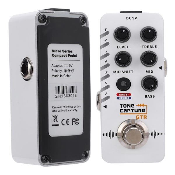 Gitarr Effekt Pedal Tone Capture 7 Förinställda Platser True Individuell EQ Pedal Bypass Full Metal Skal