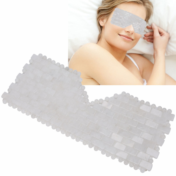 Øye-avslappende maske ansiktsmassasje Naturlig Jadestone Reduserer mørke ringer Stein Sovepleieverktøy Hvit Jadestone