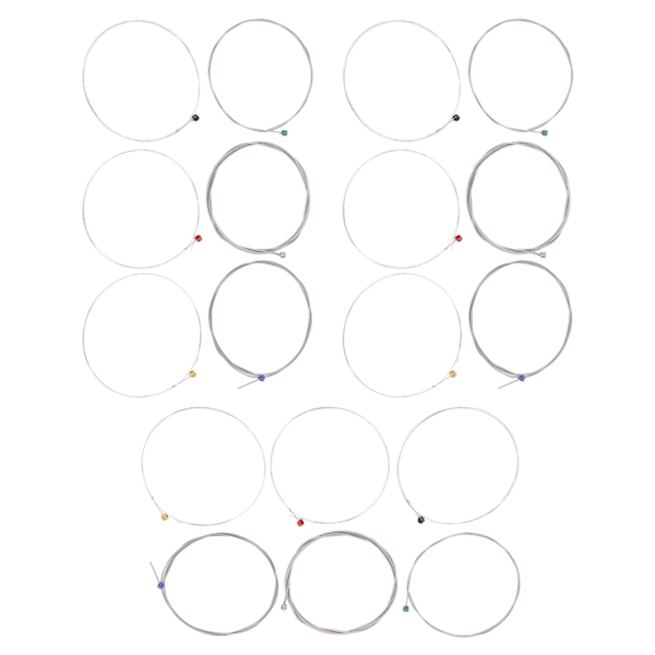 18 stk. Elektrisk guitarstrenge i nikkel-legering med kugleformet ende, viklet, almindelig let til guitaristRX19