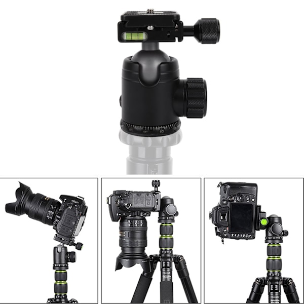 360 horisontell rotationspanorama kamera stativ kulled 36mm kula 60mm snabbkopplingsplatta(B)