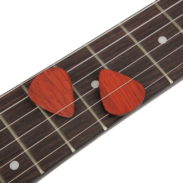 Gitarrplektrum Box Set Mahogny Gitarr Form Fall Delikat Musikinstrument Tillbehör
