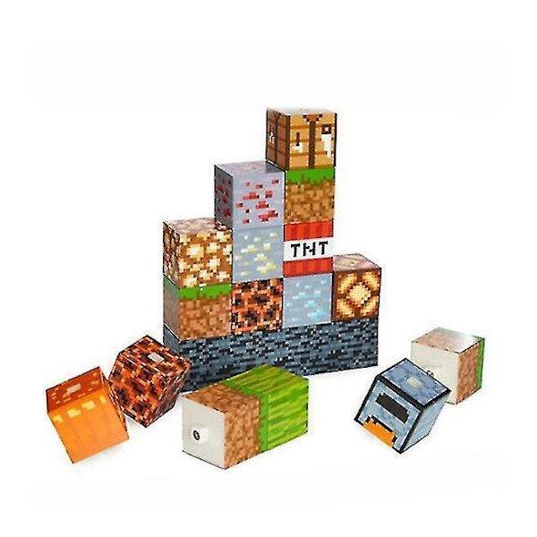 Minecraft Byggeklodser Skrivebordslampe Diy Syning Bordlampe Legetøj Usb Opladning