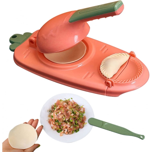 2023 Dumpling Skin Artifact DIY Dumpling Maker -【Ny version】2 i 1 Dumpling Maker, Multifunktionell DIY Manuell Dumpling Press (Rosa)
