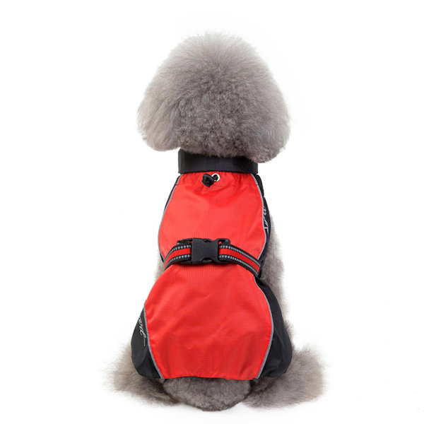 Tie Up Pet Raincoat Standing Collar Adjustable Drawstring Cloak Dog Cat Outdoor Wearing for Small(Red 5XL)