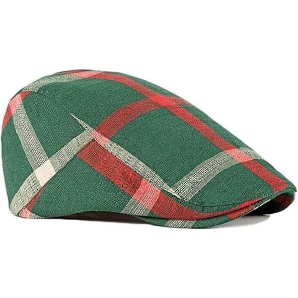 2 Pak Mænds Bomuld Flat Cap Ivy Gatsby Newsboy Hat, Sort