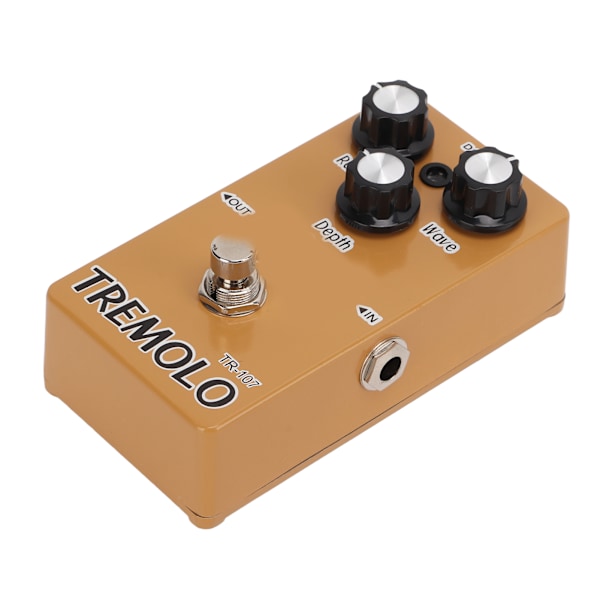 Tremolo-effekt Rate Wave Depth Metal Guitar Monoblock-effektpedal Indbygget 9V 300mAh batteri