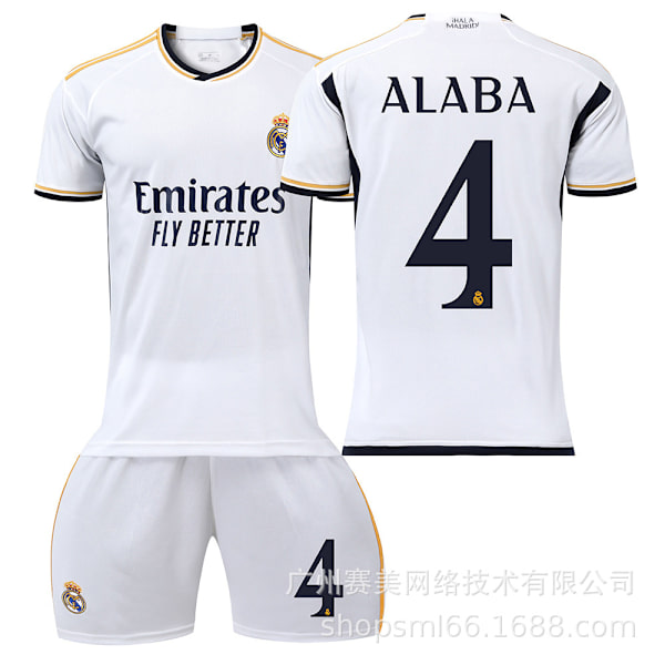 23-24 Ny Real Madrid Hjemmebørnesæt til Voksne - 4 ALABA-30#XS 4 ALABA 30（XS）