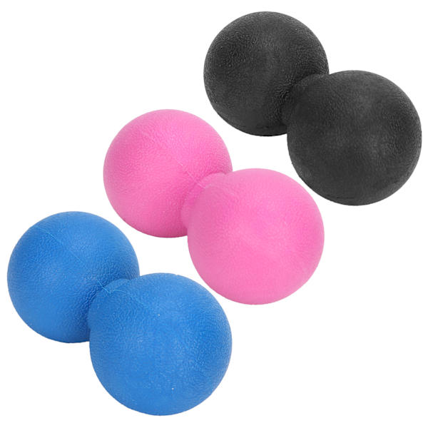 TPR Yoga Massage Ball Muscle Relax Portable Fitness Body Fascia Exercise Ball Set(Black Rose Red Blue ) Noir + Rose Rouge + Bleu