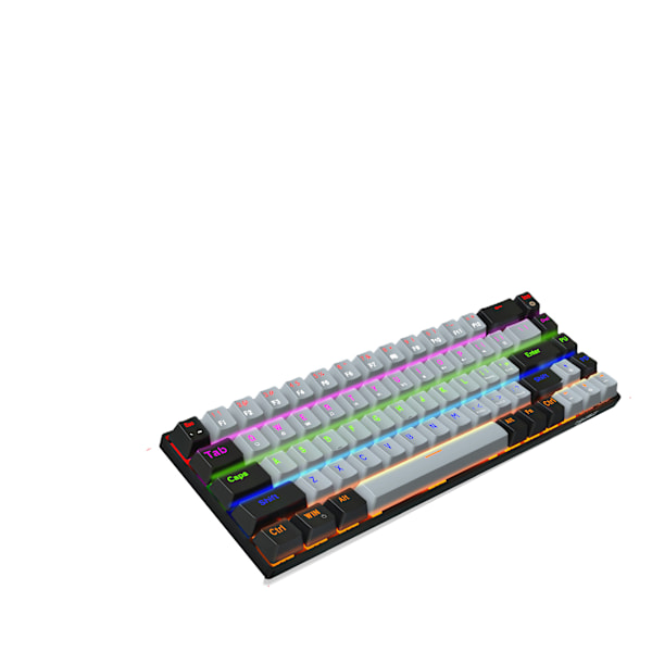 Dubbelfärgad cyan-axel mekaniskt tangentbord, 68 tangenter, RGB flera bakgrundsbelysta tangentlinjeseparerande spel tangentbord, snygga kontorsspel.