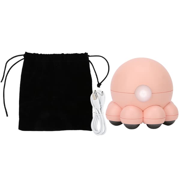 Mini Octopus Form Massager Elektrisk Cervikal Midja Kropp Värme Massage VerktygRosa