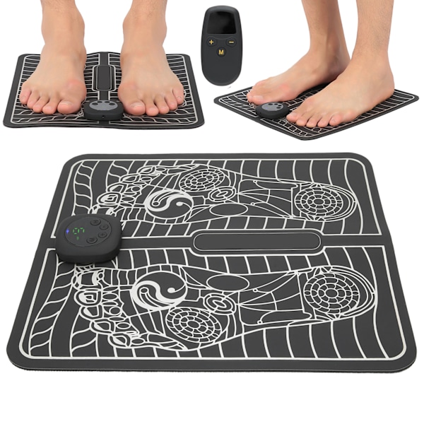 Elektrisk fotmassagematta USB LCD EMS fotmassageplatta fötter stimulatormaskin