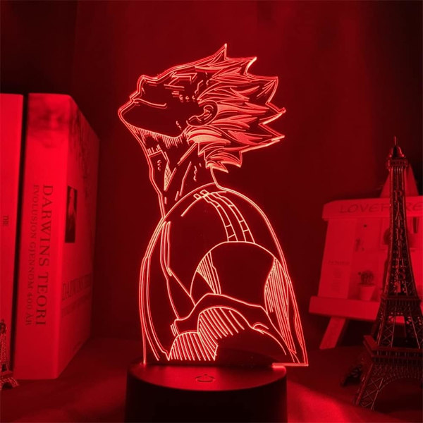 3D Illusion Lampe Anime BOKUTO Figur Led Natlampe til Børns Soveværelse Dekoration Japansk Manga 7 Farve Touch/Fjernbetjening 16 Farver Skiftende RGB Volleybollpojke-A