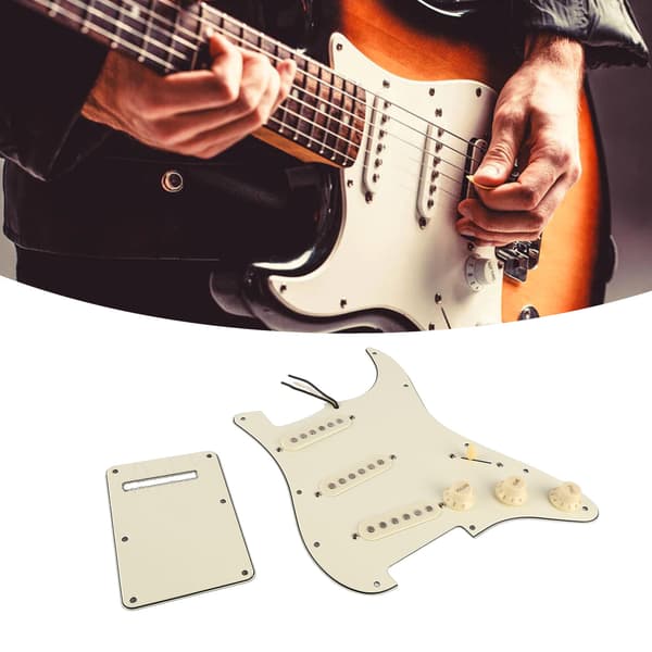 Pickguard Guitar Scratch Plate Loading Guards med bagplade til musikinstrument tilbehør Hvid