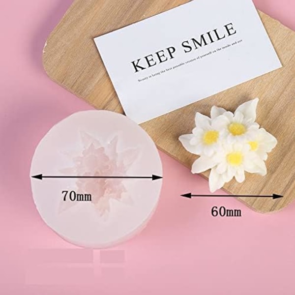 4 stk Daisy Harpiksform Daisy Form Blomsterform Smykke Harpiksstøbeforme Håndlavet Silikonform til Harpikslysfremstilling Former Craf daisy-4-pack