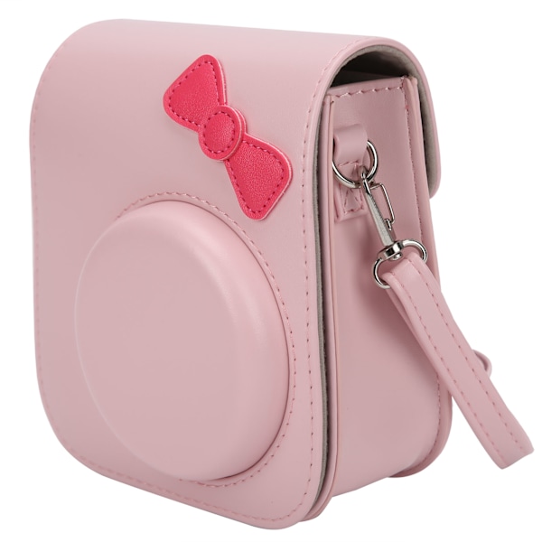 PU-läder Antidrop Retro Axelskyddande Kameraväska Väska för Instax mini11/8/9(Rosa )