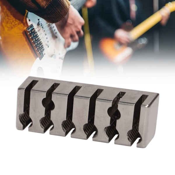 Stränglåsningsmutter 42mm Professionell Silver Metall 6 Strängar Låsningsmutter för Huvudlös Elektrisk Gitarr