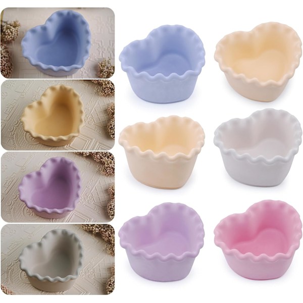2 stk. Kop Silikon Harpiksforme, Hjerteformet Skål Harpiksforme, Smykkeholder Beholder Opbevaringsform til Epoxystøbeform, DIY Lys Ma cup