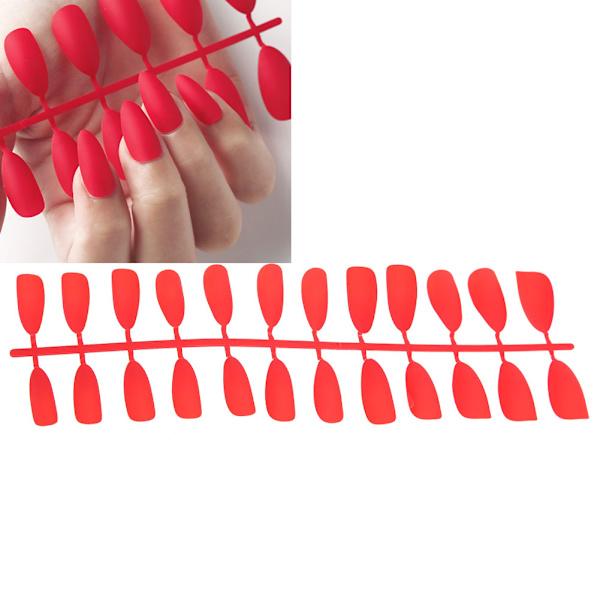 24 st rena färgade falska nagelspetsar manikyrdekoration konstgjord nagelkonstspets N5284-07