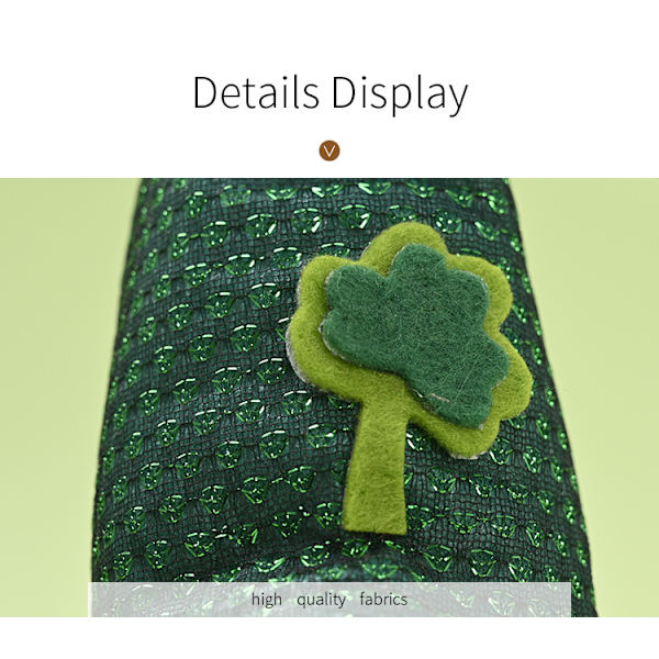 Dekoration av St. Patrick's Day Gnome - Grön bladfestival Långbent rutig tygdocka Irländsk festivalskog Äldre Muppet Dekorationsartiklar C