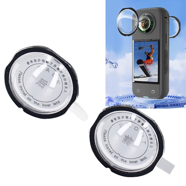 2PCS Dubbla Lins Skydd för Insta360 One X3 PC Action Kamera Lins Skyddsöverdrag för Panoramasport Kamera Tillbehör