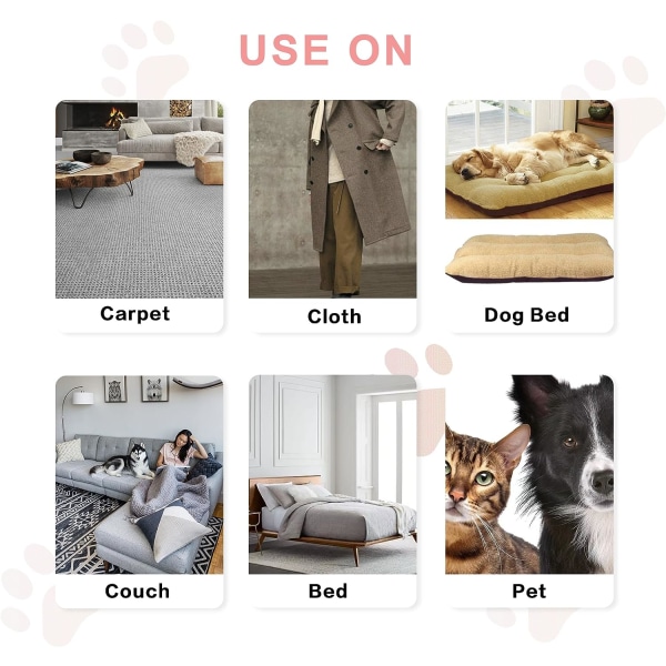 Fjerner til kæledyrshår, genanvendelig fjerner til katte- og hundehår, effektiv til møbler, sofa, tæppe, tøj, sengetøj, blødt og harmløst stof - let at rengøre