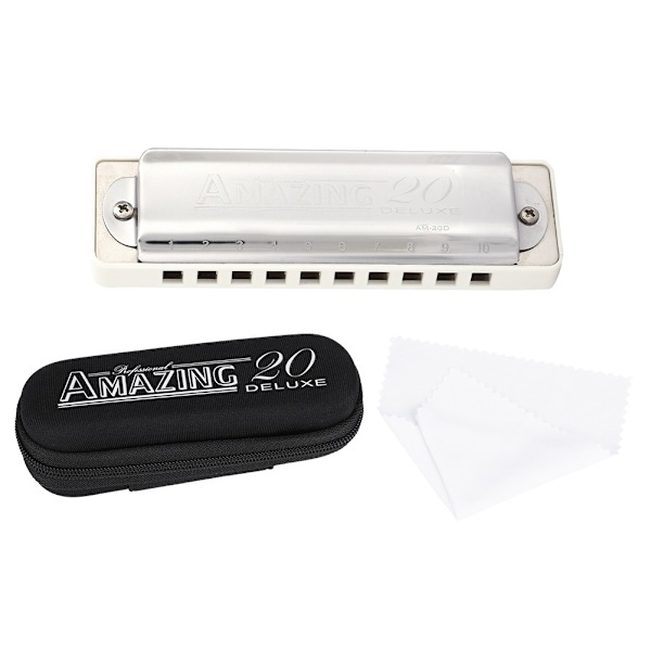 KONGSHENG AM-20D Fosfor Bronze Reed 10 Huller 20 Tone Blues Harmonika i A-Dur (Hvid)