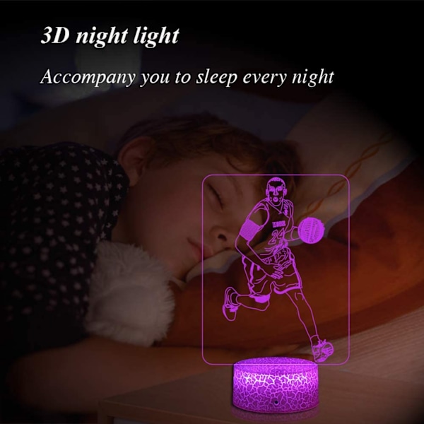 JUSTUP Nattlys Basketball  Side Table Lamp LED Dekorlys for Voksne eller Barn