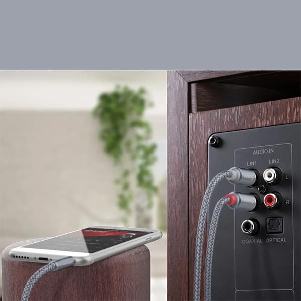 3,5 mm jackstik til 2 han-interface adapterkabel til RCA-lydcomputertelefonkonverterkabel 2 meter
