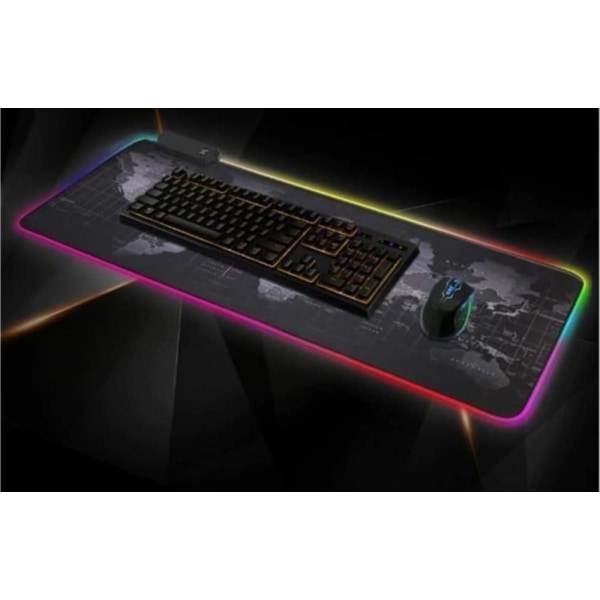 RGB Fotoelektrik 90x30cm Världskarta RGB Led XL Gaming Musmatta