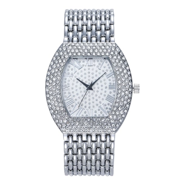 Lady Cristal Vestido Reloj Pulsera de Plata de Acero Inoxidable Reloj de Pulsera（GT7701)
