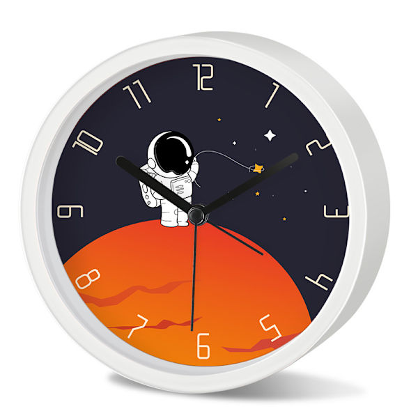 Sööt Astronautti Herätyskello/13cm Lasten Herätyskello/Paristokäyttöinen/Hiljainen Ei Tika/Pyöreä Koriste Poikien & Tyttöjen Huoneeseen