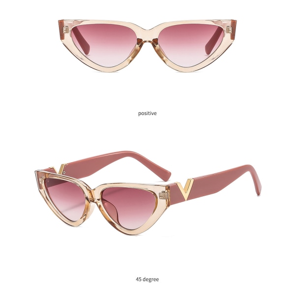 Polariserade Cat Eye-solglasögon för kvinnor, Retro smala spetsiga Cateye-solglasögon för kvinnor