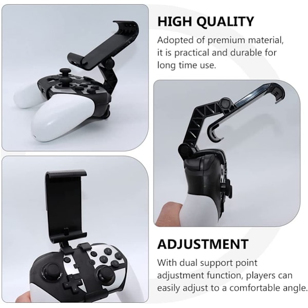 Justerbar stand til spillekonsol, kompatibel med Switch Pro Controller, tilbehør til spilleplade (sort)