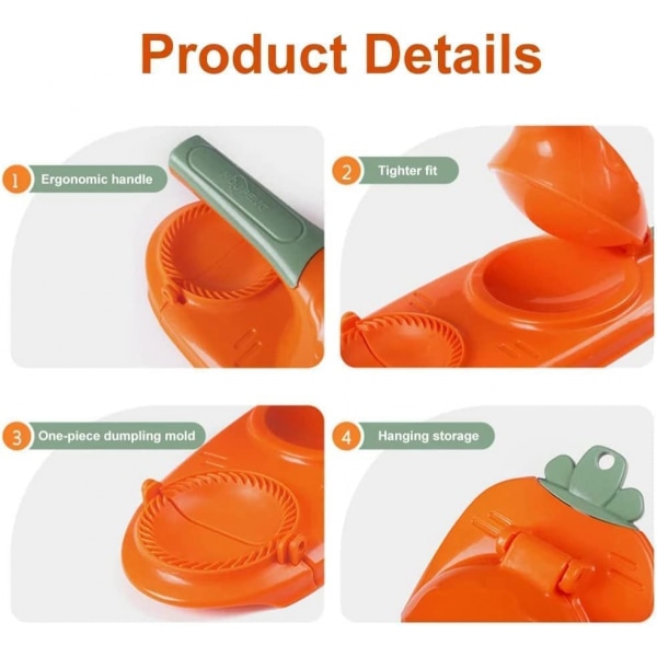 2023 Dumpling Skin Artifact DIY Dumpling Maker - 【Ny version】 2 i 1 Dumpling Maker, multifunktion DIY Manuell Dumpling Press (röd)