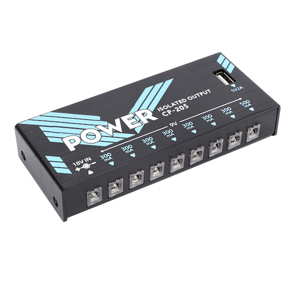 Gitar Power Pedal Enkelt Effektor Multikanal Uavhengig Instrument Strømforsyning 18W