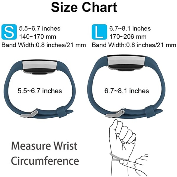 Smart klocka, armband ersättningsband kompatibel med Fitbit charge 2, klassiska och speciella justerbara sportarmband（Slate-S）