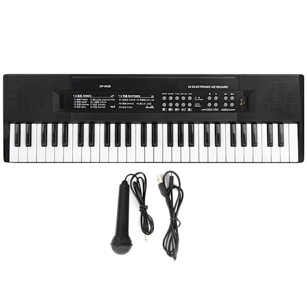 Elektronisk orgel mikrofon og optagefunktion 54-tangenters klavertastatur BF-5438