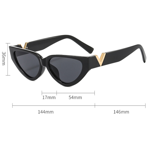 Wekity Polariserte Cat Eye Solbriller for Kvinner, Retro Smal Spiss Cateye Dame Solbriller
