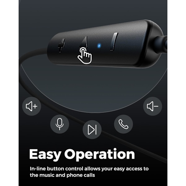 Q30 HD+ Bluetooth-hörlurar i örat Stereo Trådlösa 5.2 Magnetiska Hörlurar IPX5 Svettåliga Öronproppar med Mikrofon för Sport, Immersive Ba