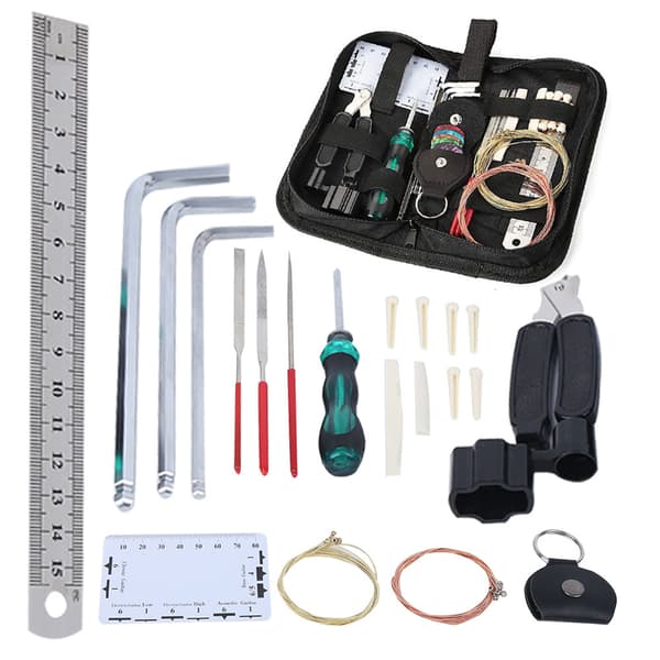 Gitarrreparationsverktyg Set Musikinstrumentdelar Underhåll för Basstränginstrument