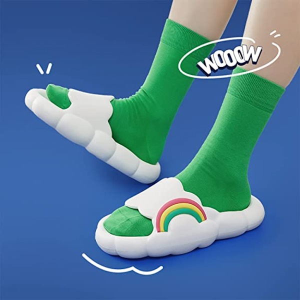 Söta molnslippers för män och kvinnor, roliga bubbeltofflor sandaler halkfria spa gymtofflor supermjuka vattentäta plattform hem duschtofflor