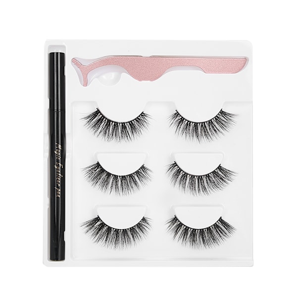 Itseliimautuva Eyeliner - Vesipohjainen Eyeliner - Tekokarvat - Pinsetit - Meikkityökalusarja (E69 Musta Laatikko)