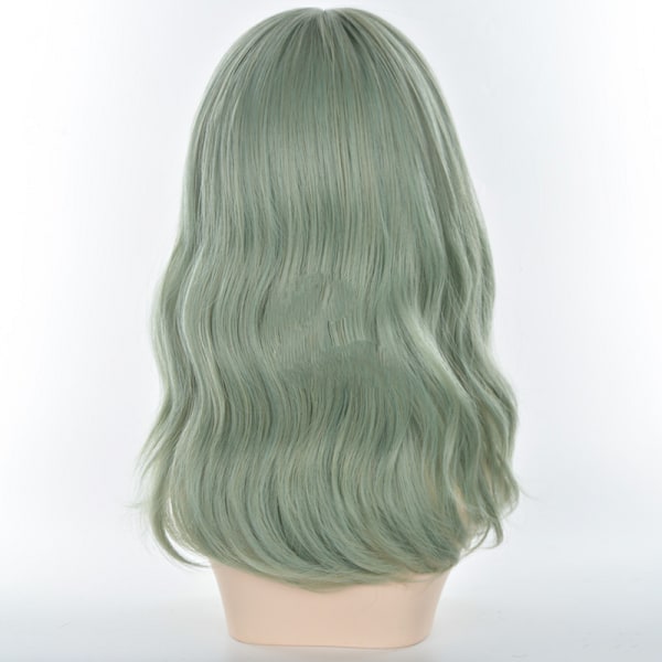 Avocado Green Bob Peruker Med Lugg Syntetisk Cosplay Peruk För Flicka Axel Lång Peruk För Kvinnor Kostym Peruker