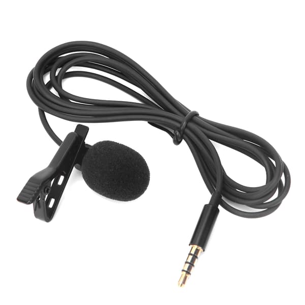 Mini bærbar reversmikrofon 1,5 meter kablet clip-on lavaliermikrofon til telefon