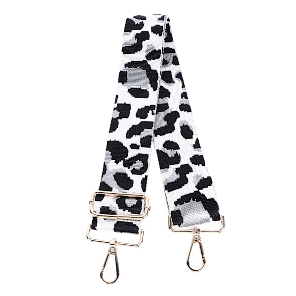 Justerbar nylonrem i leopardmönster för axelväska, enkel axelväska, accessoarer, silvergrå