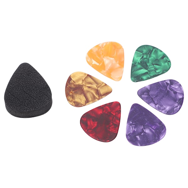 Plektrumhållare Set Plektrumförvaringsfodral med 6 st plektrum för gitarr Musikinstrument Tillbehör