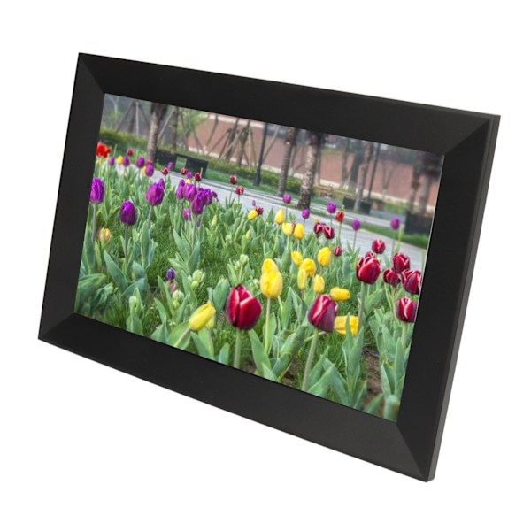 Digital fotoram 2.4G WiFi 10 tum IPS pekskärm digital fotoram display stödjer 32 GB lagring automatisk rotering 100‑240V EU-kontakt