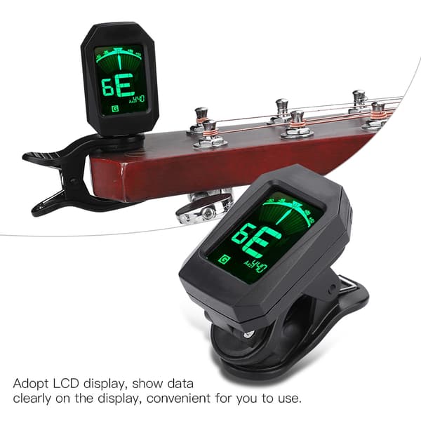 Clip-on digital LCD-tuner til kromatisk elguitar, bas og tilbehør