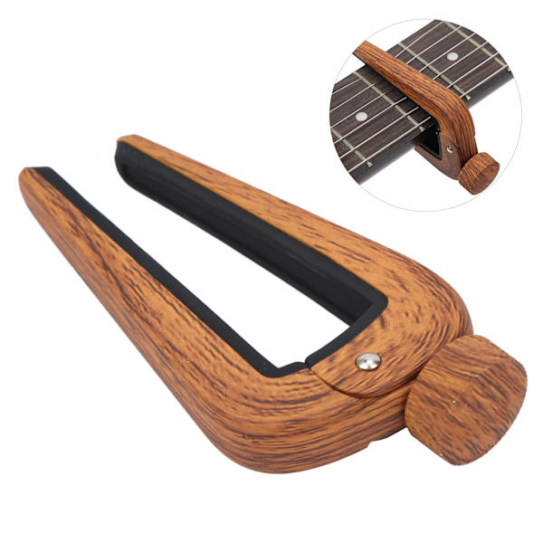 Flanger Gitar Capo Ukulele Tuning Spenning Multifunksjonelt Musikk Instrument Tilbehør Mørkt Trefiber